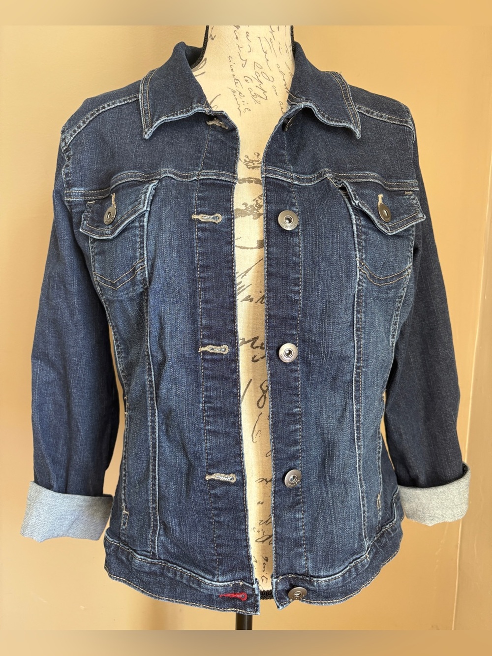 Wrangler Authentics Women's Stretch Denim Jacket, Drenched, LARGE